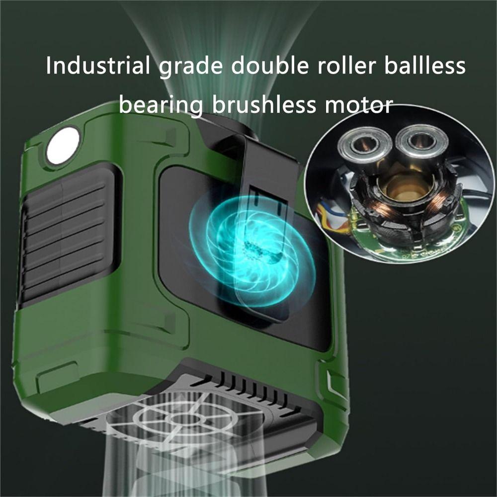 LED SOS Light Belt Clip Fan 10000mah Waist Hanging Fan Safe Portable Waist Fan  Outdoor