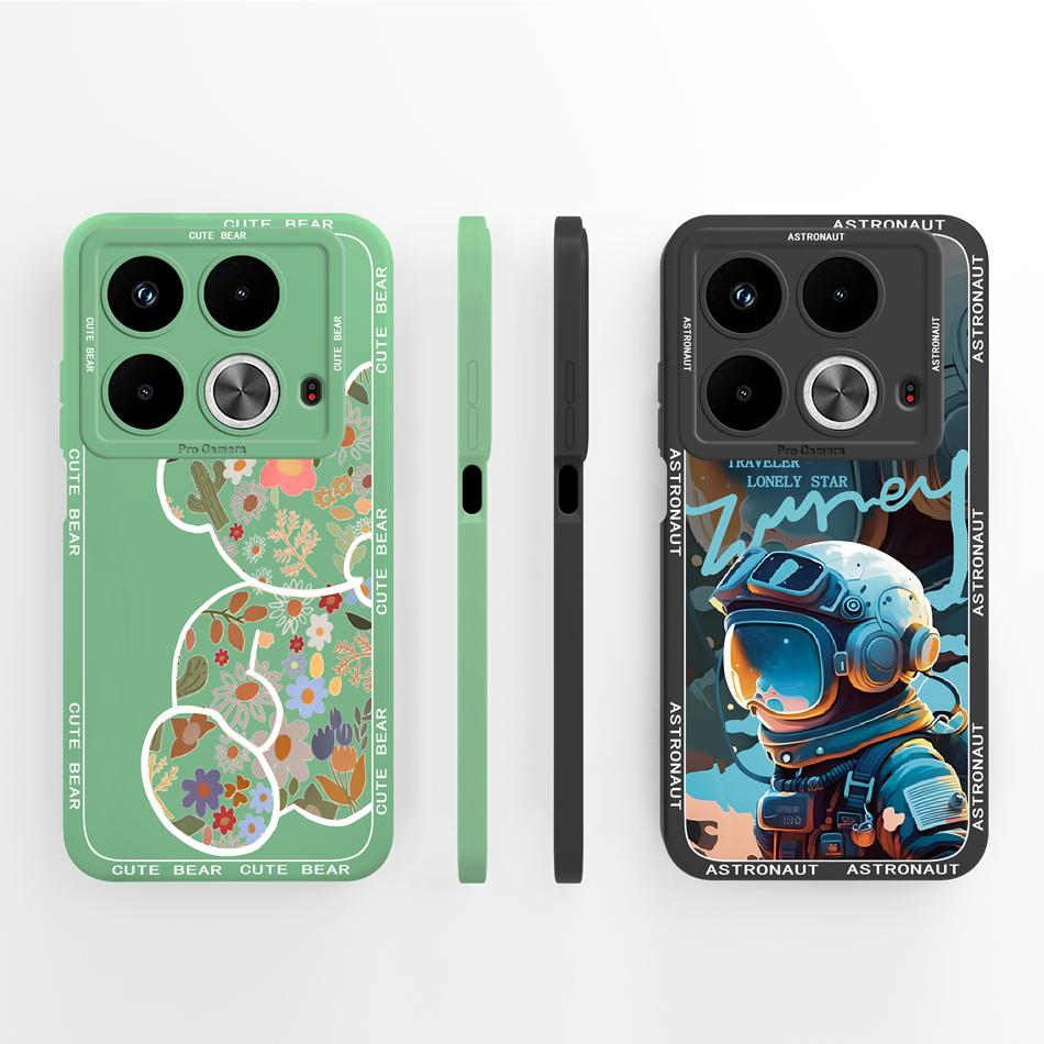 For infinix Note 40 Pro Plus 40X Case Couple Panda Phone Housing For Note40 Note 40X Full Protection Liquid Silicone Back Cover