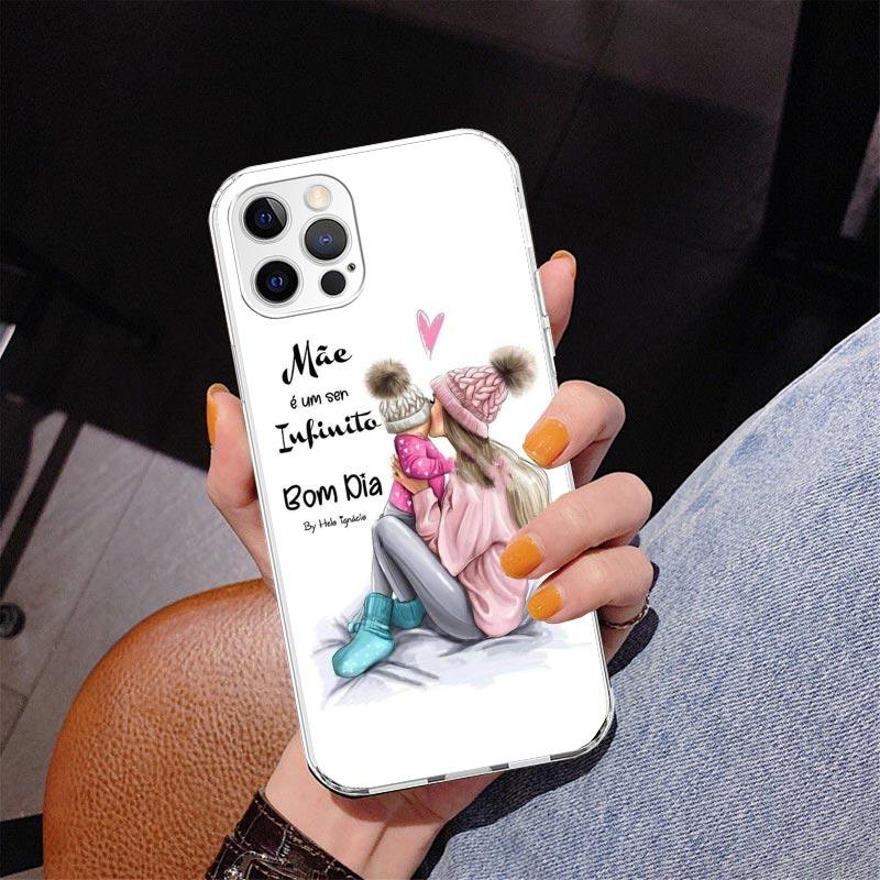 Baby Mom Girls Phone Case For iPhone 17 Air 16 Pro Max 16E 15 + 14 Plus 11 12 13 Mini 7 8 SE Gift Print Cover Fundas 17 Air 16 P