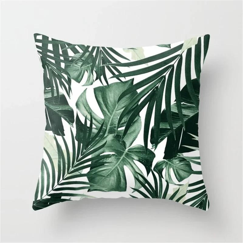 NEW Modern Green Plants Cushion Cover Geometric Nordic Throw Pillows For Home Decoration Cactus Tropical Decorative Pillowcase