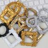 Set Of 5 Romantics Gold Resin Picture Frames with Relief Carving Pattern Suitable For Christmas Decorations