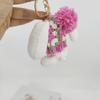 Exquisite Crochet Rabbit Keychain For Bag Pendant Knitted Lop-eared Rabbit Doll Keyrings Cute Animal Crochet Keychain Custom