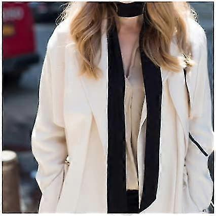 Women's Fashion Soft Black Thin Section Tight Scarf Tie Necklace Collar Ribbon Acsergery Gift