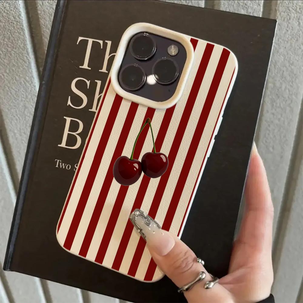 Custodia per Telefono Ciliegie Retro Per iPhone 15 14 13 17 16 12 11 Pro Max Per iPhone Air 14 16 15 Plus XR XS X Copertura Protettiva in Silicone