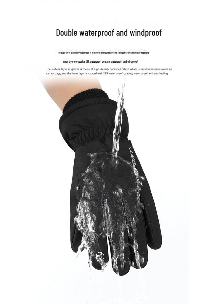 Winter Windproof Touchscreen Ski & Cycling Gloves - Warm, Anti-slip, Velvet-lined for Men & Women