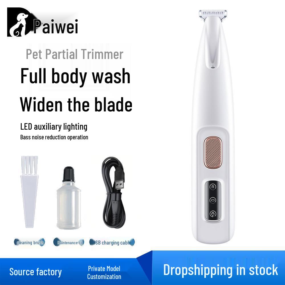 LED Foot Shaver for Cats & Dogs - Electric Waterproof Trimmer for Pet Paws