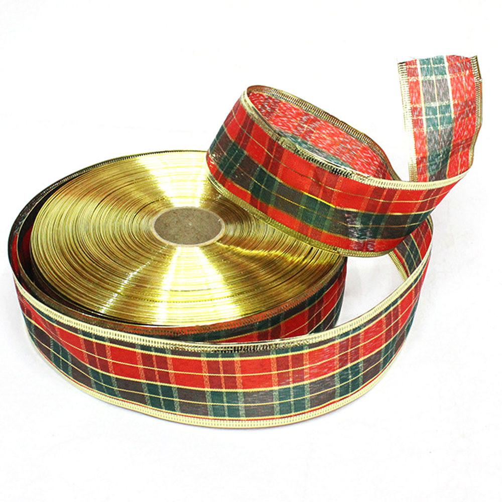 Pvc Christmas Premium Decorations Scottish Plaid Ribbon For Festive Tree Decor