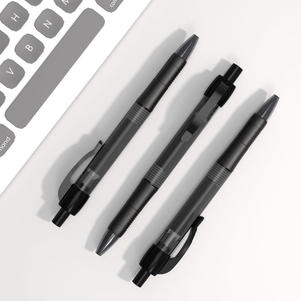 Deegtran Pens Bulk, 30 Pack No Bleed Black Ink Click Pens with Soft Grip, Wholesale Retractable Ballpoint Pens for Office School, Medium Point Smooth