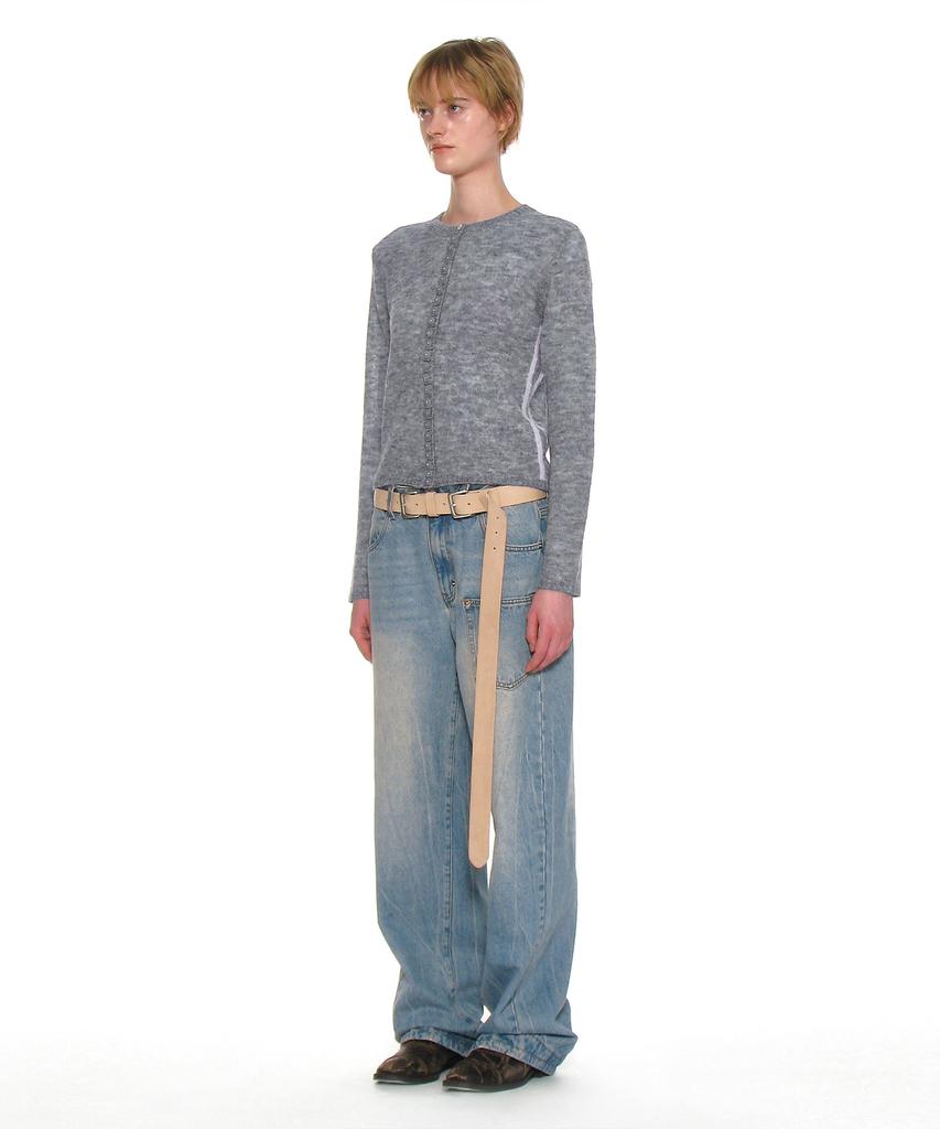 PARTIMENTO WOMEN Leather Extra Long Belt_Sand