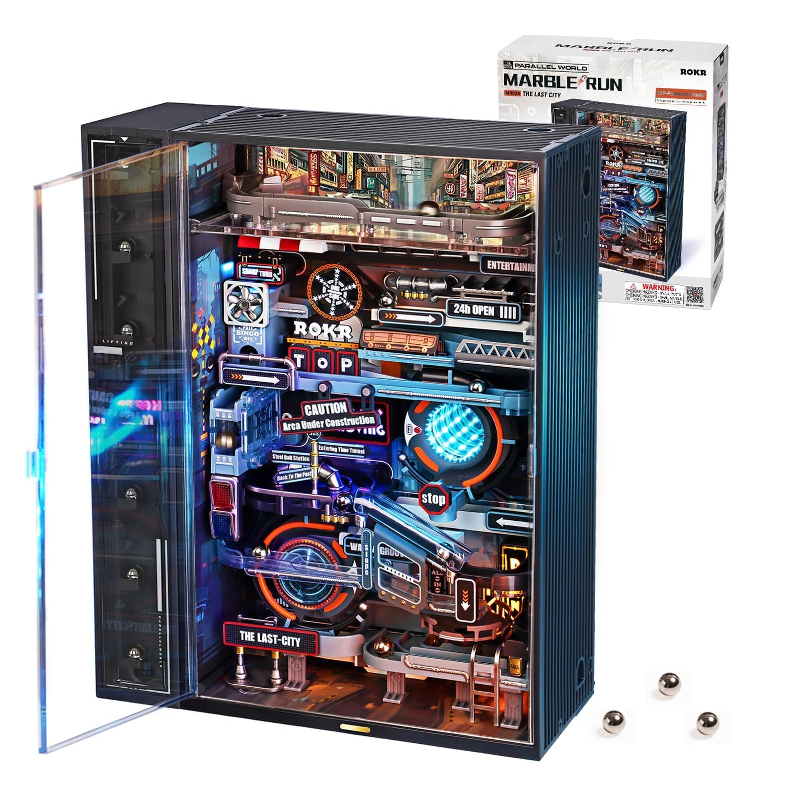 

ROKR 3D Электрическая Параллельно Подвижная Модель с 3D Пазлом для Интерьерного Рукоделия DIY Время Развивающая Игрушка для Учащихся Средней Школы и Идеальный Подарок синий