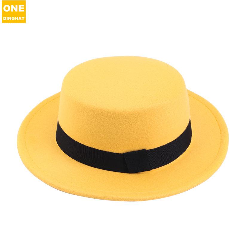 Beliebter Filzhut mit flacher Krempe, Freizeit-Hut, Damenbekleidung Vielseitiger Hut Lm-008