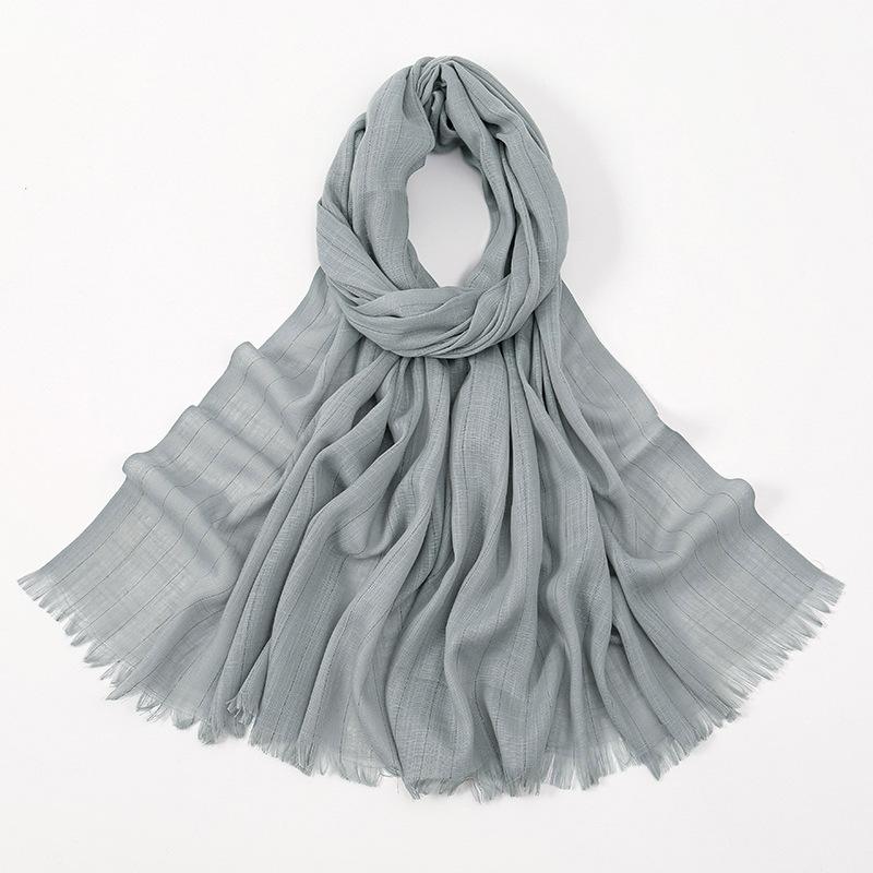 Plain Gold Lurex Glitter Bamboo Fringe Scarf Breathable Soft Thin Shawl Casual Sunscreen Travel Scarves Women Muslim Hijab Sjaal