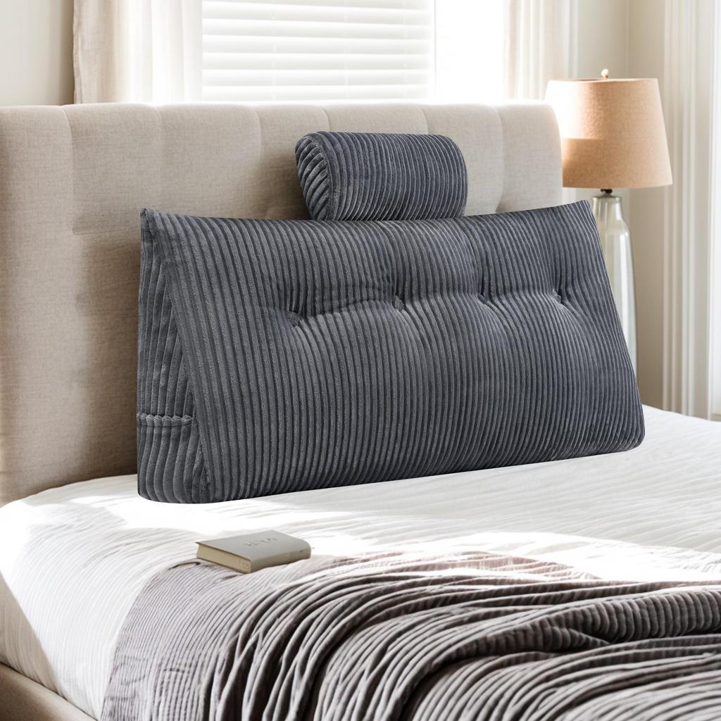Wedge Headboard Pillow Triangle Cushion Waist Support with Neck Pillow
