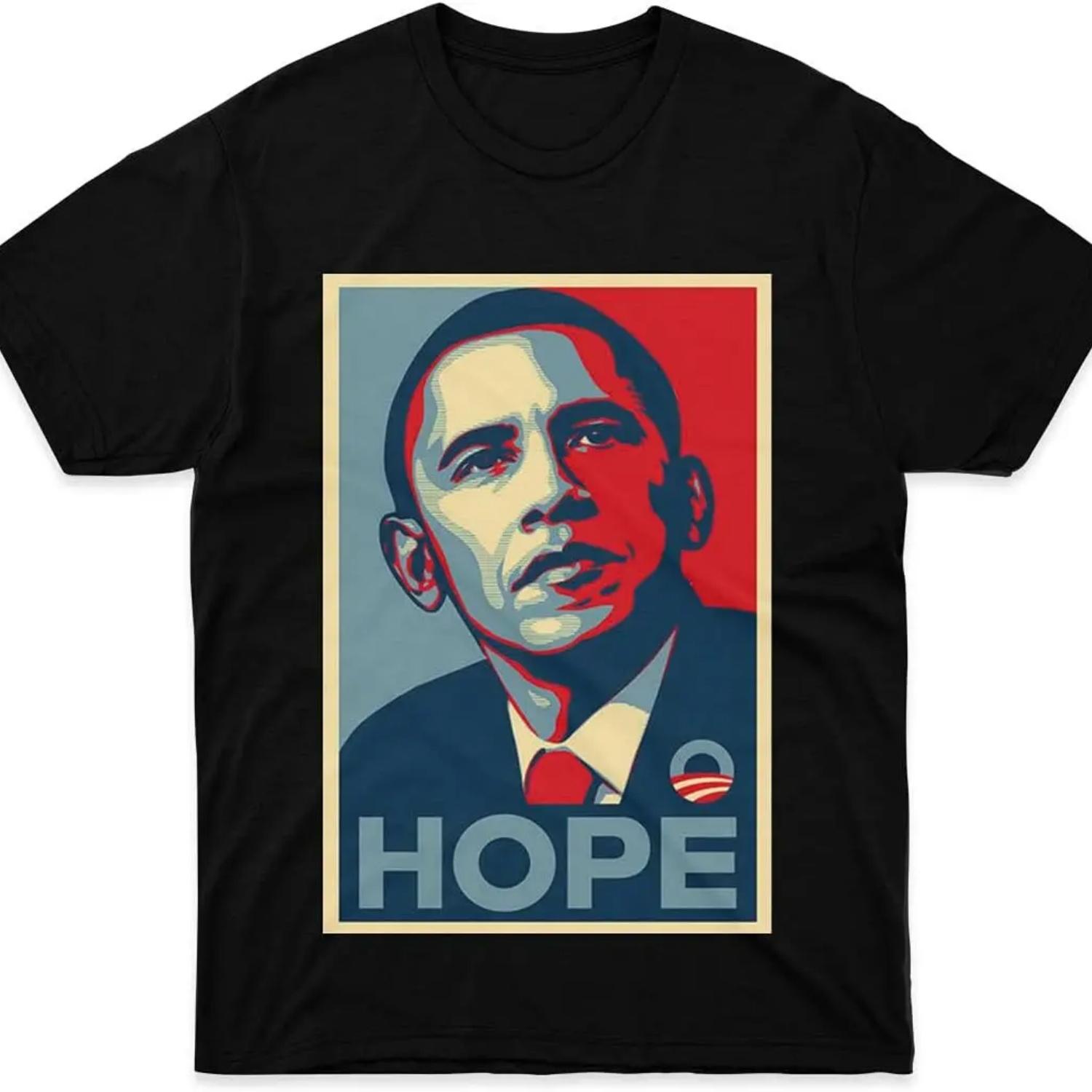

Mens Womens Tshirt Barack Obama Hope Poster Shirts for Men Women Cool Funny Mon,Leisure and comfortable S чёрный