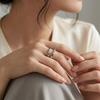 Smooth Line Double-layer Ring Resizable Opening Ring Minimalist Geometry Jewelry  Gifts