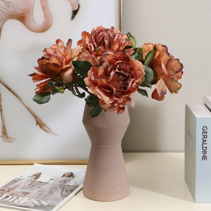 

Jiao Bian Peony Flower Home Living Room Decoration OrnamentsTable Flowers Artificial Flowers рожевий червоний колір