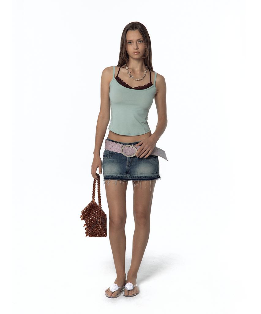 Kasiko Split Pocket Denim Skirt Blue