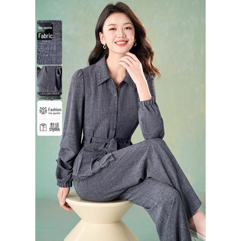 

Melanie Elegant Lace Polo Commuter Two-Piece Set XL