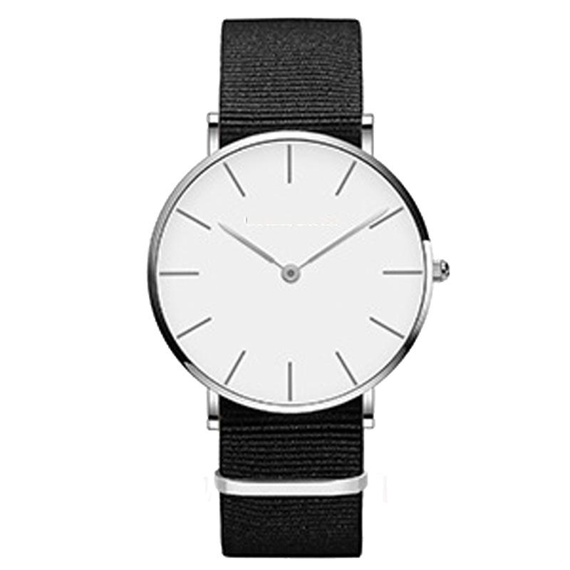 Micro-Business Watch Seamless Printing Label Fashionable Versatile Nylon Woven Belt Casual Two-Pin Couple Watch