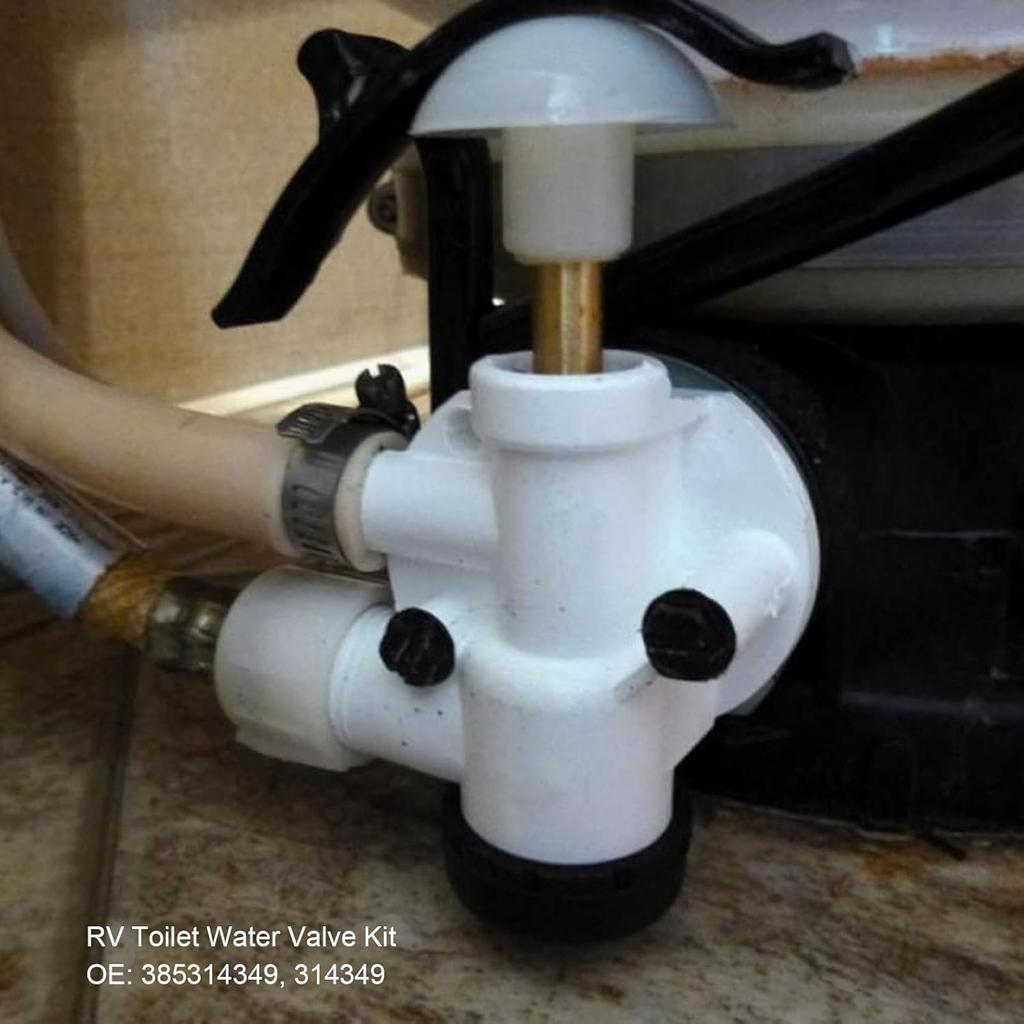 KIMISS RV Water Valve Kit Leak Resistance Plastic 385314349 Camper Toilet Valve Kit Replacement 210 510 706 709 748 for Pedal Flush RV Toilet Repair