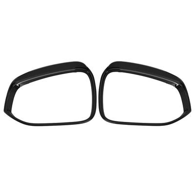 1 Pair Rearview Mirror Rain Eyebrow Cover Trim Fit for Toyota Highlander Glossy Black ABS