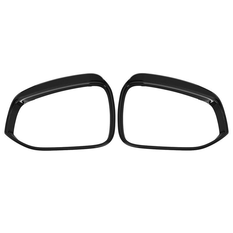 1 Pair Rearview Mirror Rain Eyebrow Cover Trim Fit for Toyota Highlander     Glossy Black ABS