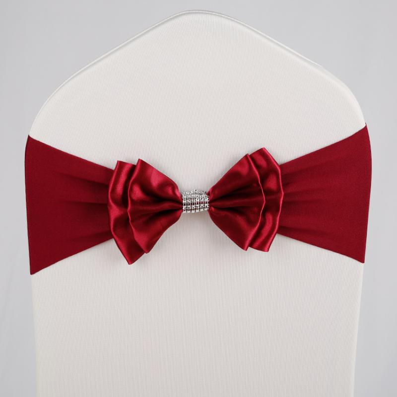 Spandex Chair Sash Sophisticated Wedding Chair Sash Satin Chair Ribbon Multifunctional Double Layer Bow Tie For Banquets Halls
