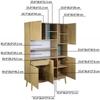 Gardenia Meuble De Rangement 5 Portes 1 Tiroir - Décor Chêne Et Vert - Pieds En Bois Massif - Htgarden2cui5p1t
