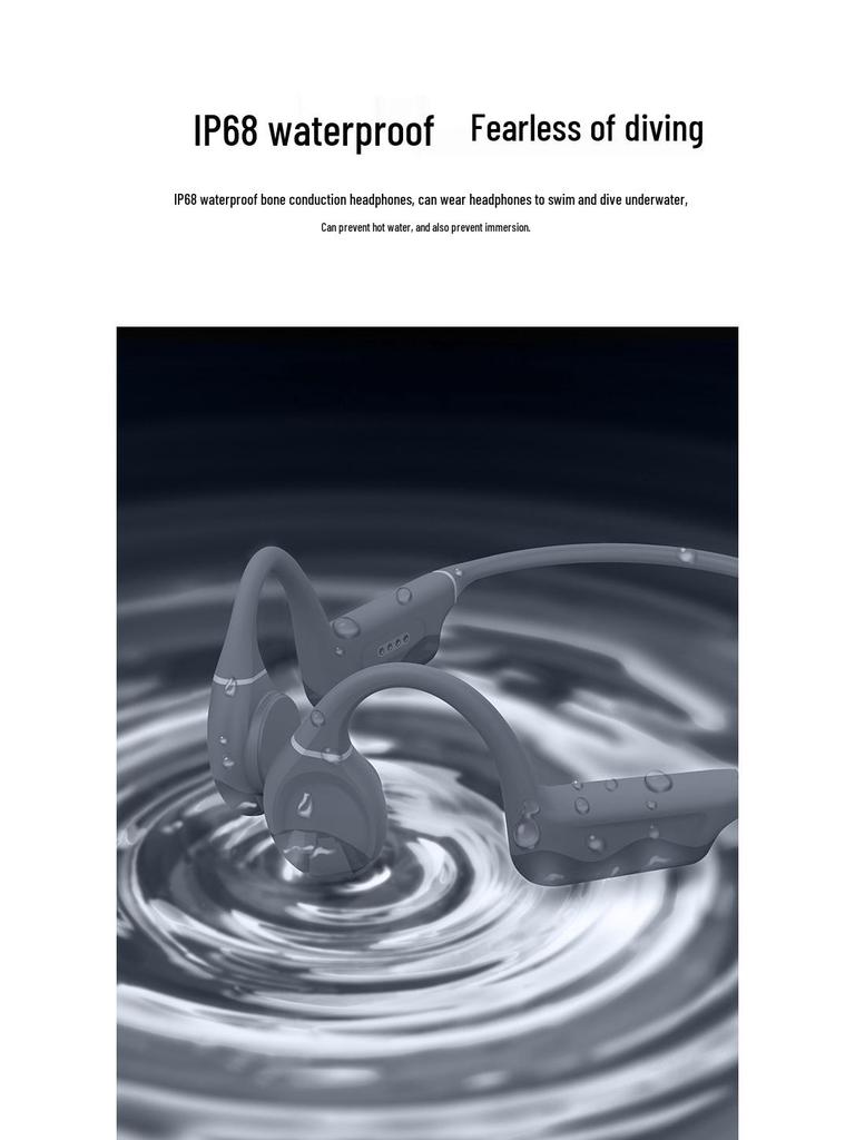 ES-910 Bone Conduction Bluetooth Headphones, IPX8 Waterproof, 32GB Memory, Perfect for Swimming and Sports