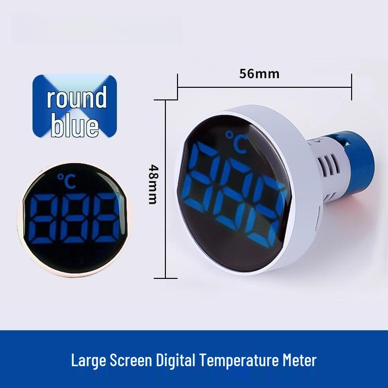 22mm Dual Display LED Voltage Current Frequency Meter - Round/Square