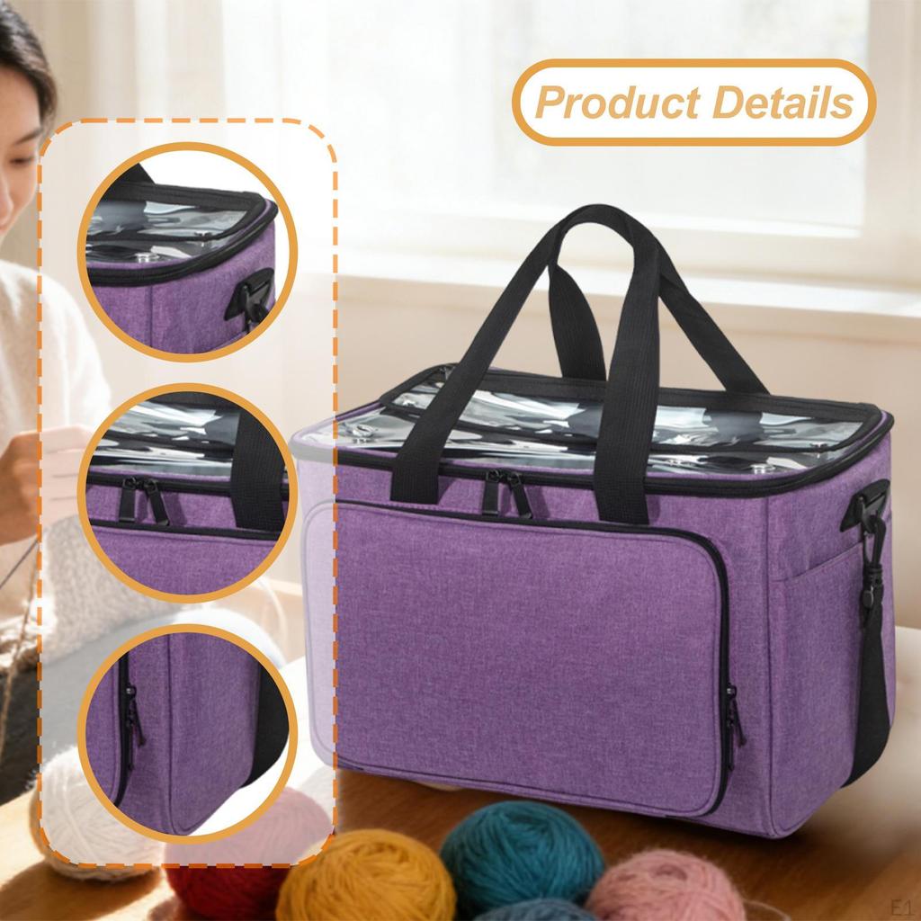 Crochet Bag Organizer Knitting Storage Yarn Polyester Practical And with Multiple
