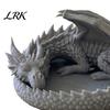 Dark Gothic Home Decor 3D Printed Fantasy Dragon Jewelry Tray, Winged Desktop Organizer, Style Key Dish Mythical Figurine Bowl for Bedside Nightstand,