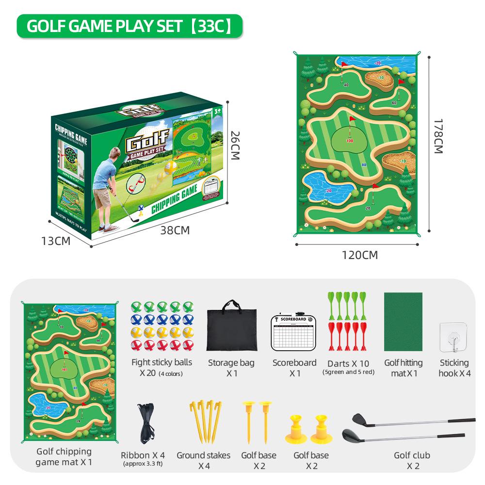 Cross-border Outdoor Boys’ 3-in-1 Golf Velcro Ball and Darts Sports Toy
