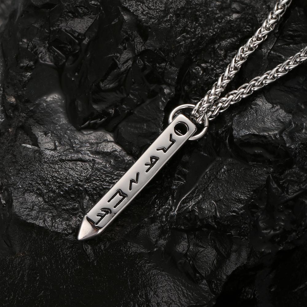 Stainless Steel Male Necklaces for Man Rune Pendant Necklace Man Vikings Accessories Collar Hombre Fathers Day Gifts