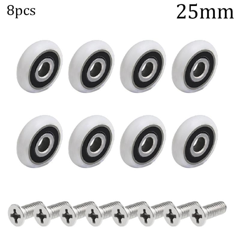 8ks Kolečko na sprchové dveře Sprchové kouty Sprchové kabiny Parní kabiny Kolečka na posuvné dveře 19mm/23mm/25mm