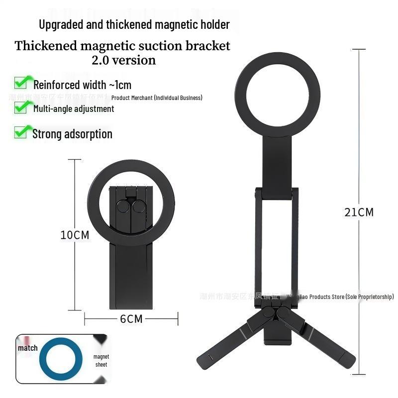

Aluminum Magnetic Carabiner Phone Tripod, Portable Photography Stand for Horizontal/Vertical Photos and Live Streaming.