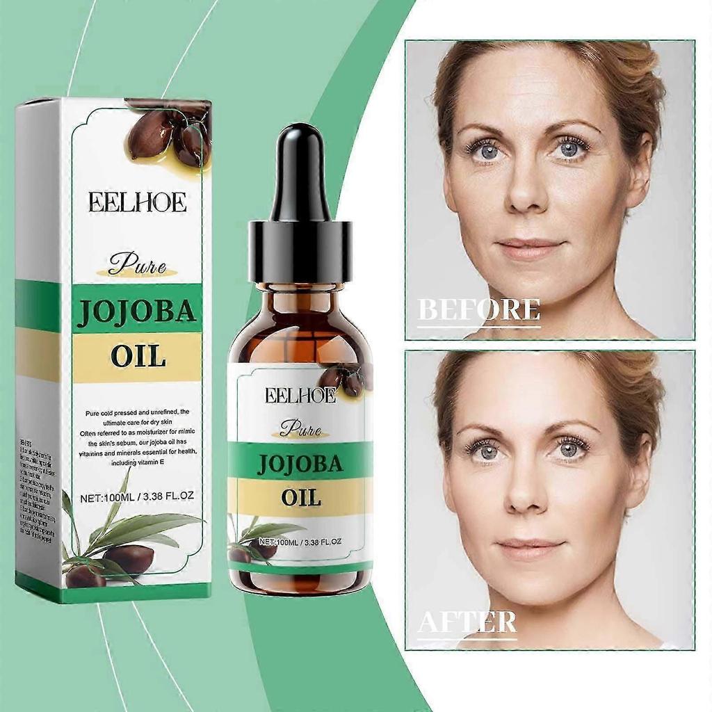 Eelhoe Organic Jojoba Oil Fades Fine Line Tightening Skin Elastic Moisturizing Anti-Wrinkle Moisturizing Facial Essential Oil
