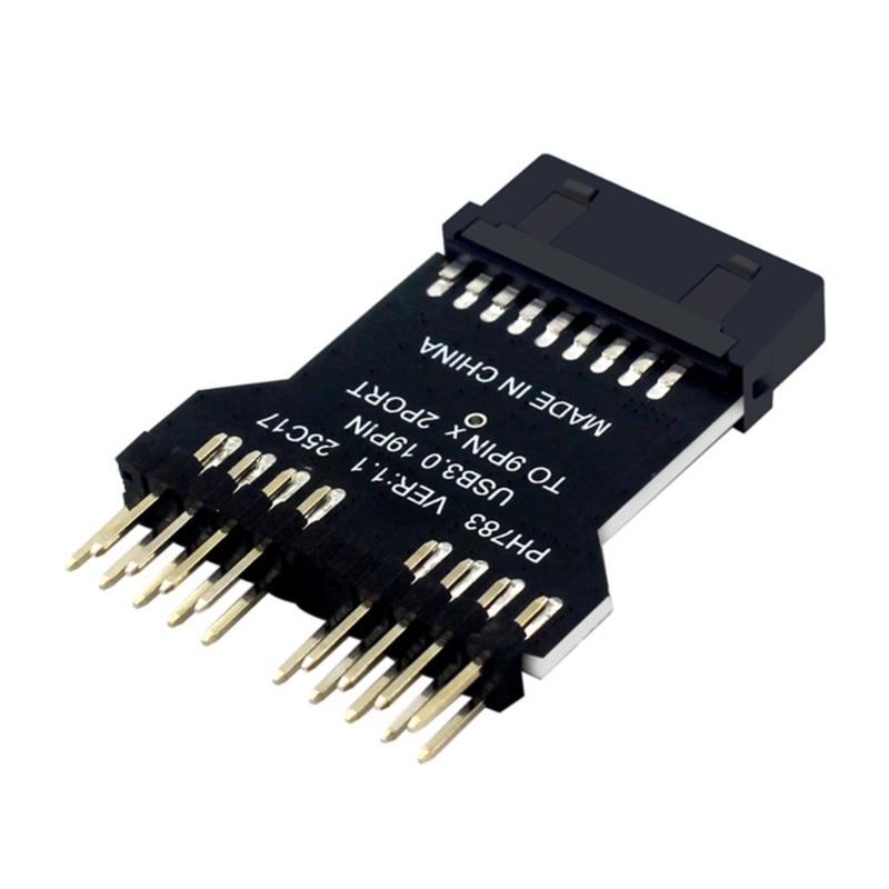 Конвертер разъема USB 3.0 материнской платы в 2 порта USB 2.0 9Pin для корпуса ПК 1