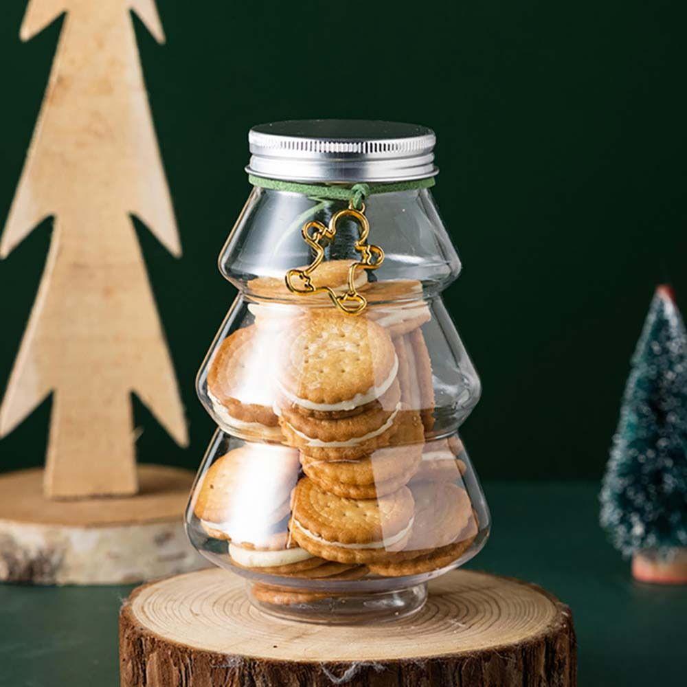 Kids Favor DIY Biscuits Bottle Food Container Storage Jar Snack Organizer Christmas Tree Sweet Jar