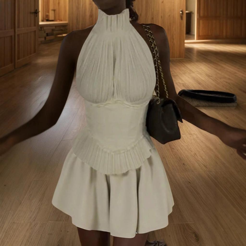 European and American New Summer Small French Hepburn Style Dress Women's Summer High-end Cake Skirt Short