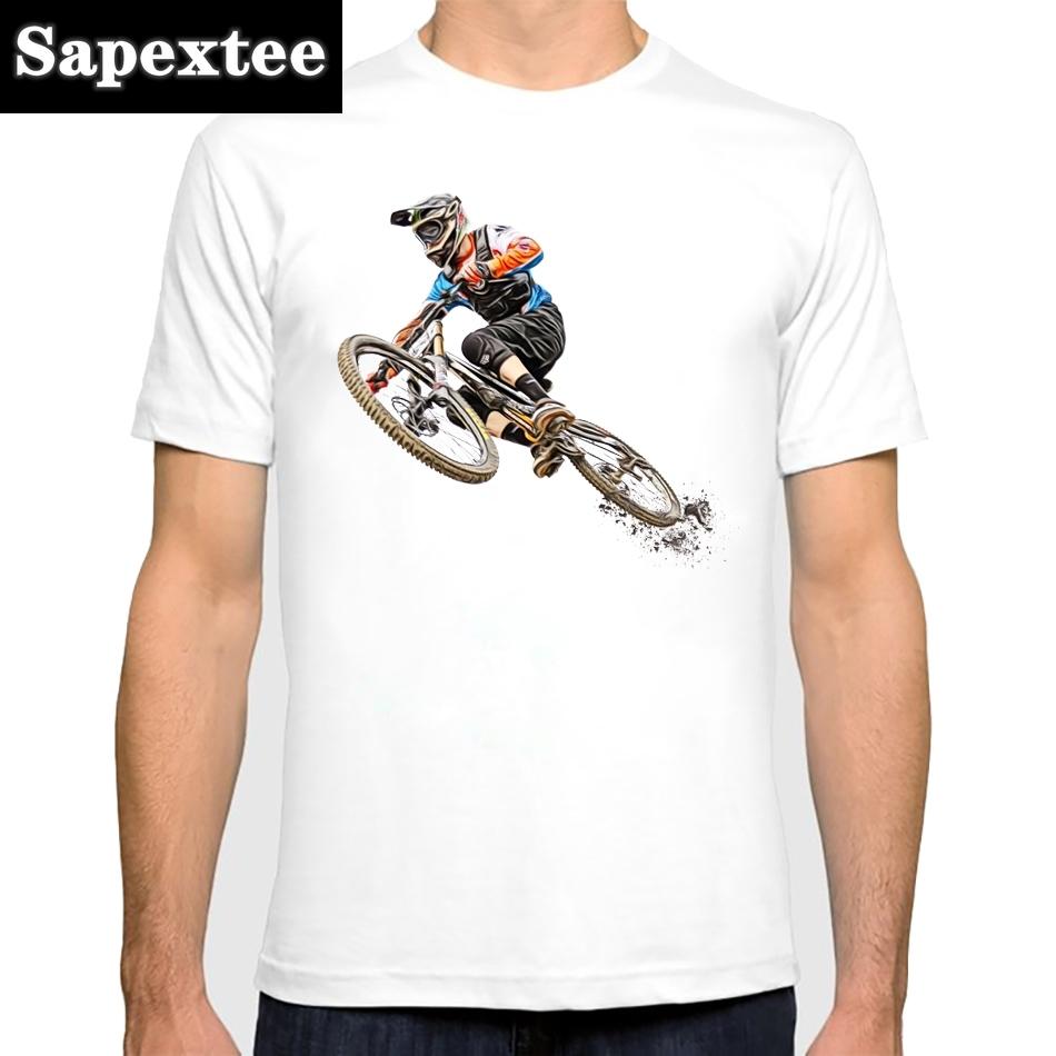 Bicycles MTB Print T Shirt Summer Men T-shirt Downhill Biking Print Casual Heartbeat Stimulation Exercise Male Harajuku Tshirt