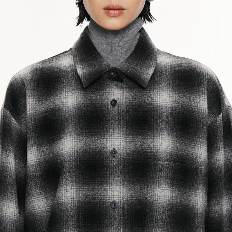 JNBY Women's 2024 Autumn Shirt Collar Wool Coat