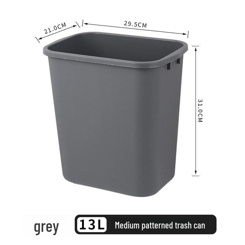 Thickened Square Plastic Wastebasket for Hotel Rooms, Bathrooms, and Restaurants