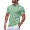 Men's Summer Solid-Colour Polo Shirt: Mesh Collar, Minimalist, Quick-Drying Short-Sleeved T-Shirt