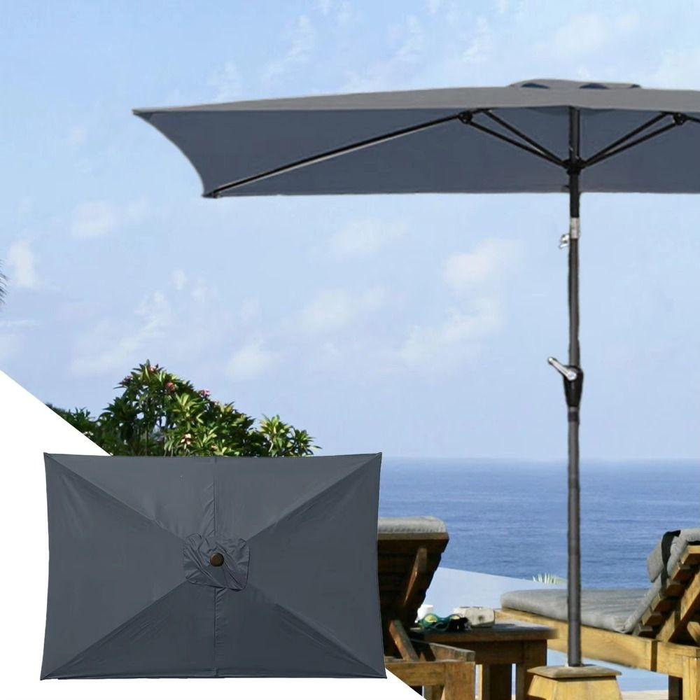 UV Protection Patio Umbrella Rectangular Sunshade Easy To Install Cantilever Parasol Outdoor