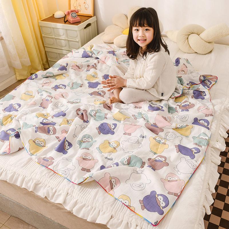 New Waffle Yarn Cotton Children's Summer Quilt Double Layer Yarn Airable Cover
