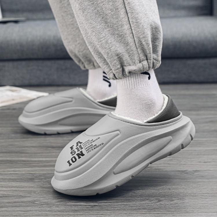 Warm fashion women's cotton shoes foreign trade heel waterproof bag cotton slippers men's winter confinement shoes home thickened outer wear