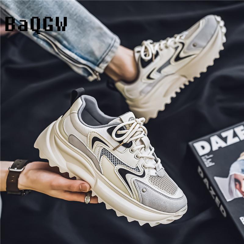 Klobiger Sneaker Herren Designer Reifensohle Laufschuhe Mode Lässig Mesh Atmungsaktives Gewebe Erhöhte Interne Plateauschuhe