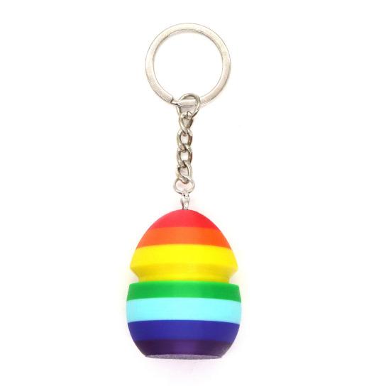 

Easter Rabbit Egg Ornament 3D Printed Colorful Egg Figurine Keychain Bunny Finger Clicker Toy Holiday Decoration Ornament Party Favors C