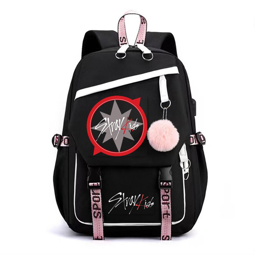 Straykids Combination Peripheral With Backpack Backpack School Bag Usb Charging Student Large Capacity